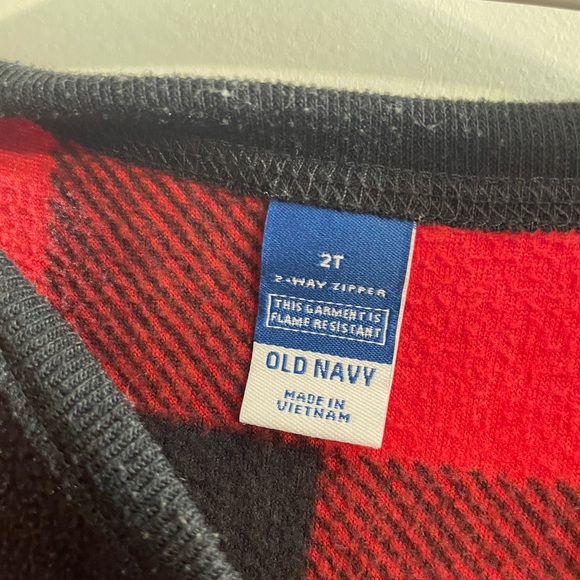 Old Navy Buffalo Check Footed Sleeper - Picture 2 of 3
